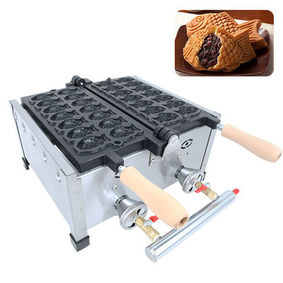 8.15 KG Non-stick 14pcs Small Fish Shape Waffle Maker Stainless Steel Taiyaki Machine Gas