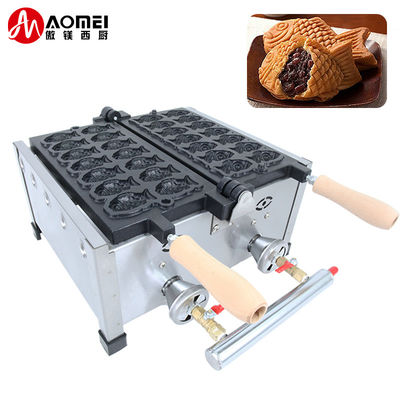 8.15 KG Non-stick 14pcs Small Fish Shape Waffle Maker Stainless Steel Taiyaki Machine Gas