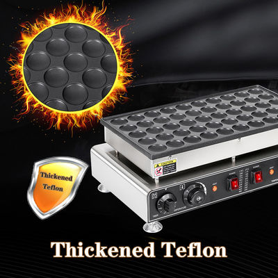 50 Piece Electric Non-Stick Taiyaki Waffle Machine with Commercial Poffertjes Plates