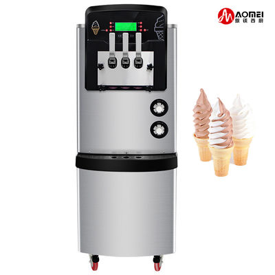 Pre-cooling System Soft Ice Cream Maker with 3 Flavors 540x850x1500mm Stainless Steel