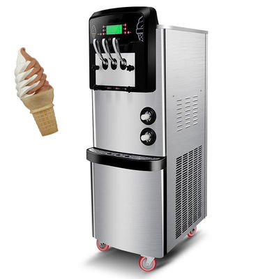 Pre-cooling System Soft Ice Cream Maker with 3 Flavors 540x850x1500mm Stainless Steel