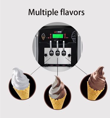 Pre-cooling System Soft Ice Cream Maker with 3 Flavors 540x850x1500mm Stainless Steel