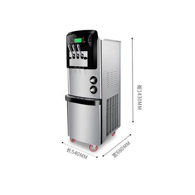 Commercial Floor Standing 3 Flavor Soft Serve Ice Cream Machine with 36-42L/h Capacity