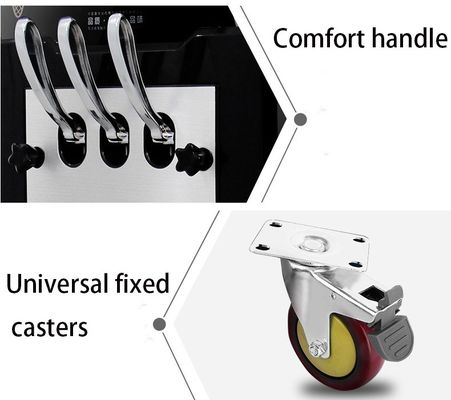 304 Food Grade Stainless Steel Commercial Soft Serve Ice Cream Maker with Three Flavors