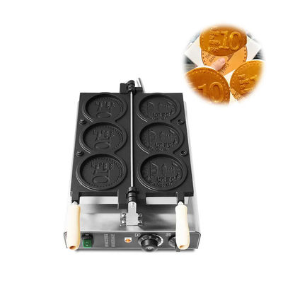 Even Heating Round Shape Waffle Machine for Retail Snack Equipment 345x610x190mm