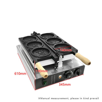 Even Heating Round Shape Waffle Machine for Retail Snack Equipment 345x610x190mm