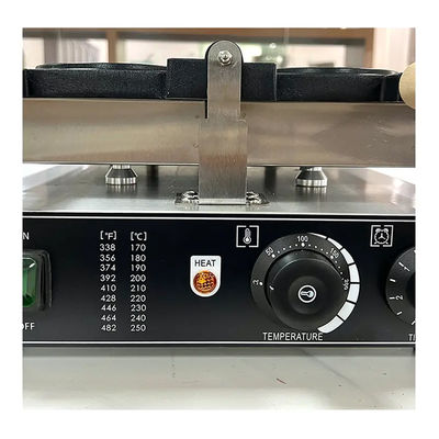Even Heating Round Shape Waffle Machine for Retail Snack Equipment 345x610x190mm