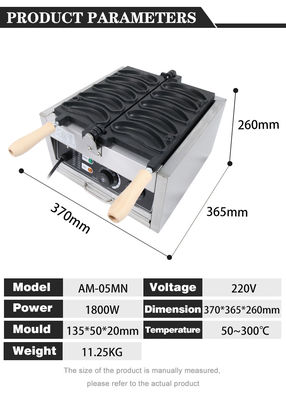 Hotel Banana Waffle Machine Non-stick Stainless Steel Bubble Waffle Maker 11.25 KG