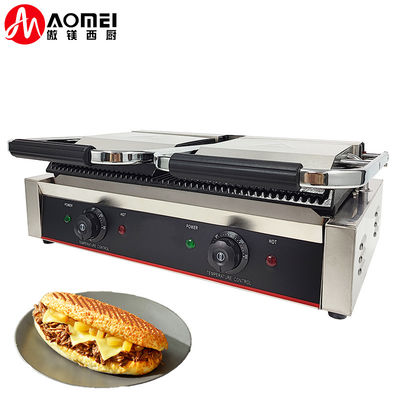 215*215mm Upper Grill Size Electric Panini Press Contact Grill for Catering Businesses
