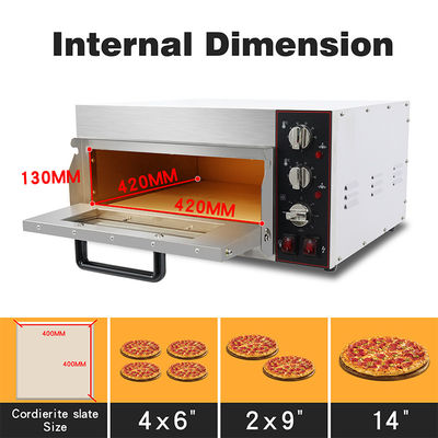 2000W Single Pizza Oven for Professional Pizza Makers in Bakery Restaurant Kitchen