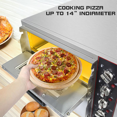 Electric Double Layer Pizza Oven with Stone Panel Inside 670*680*600mm Stainless Steel