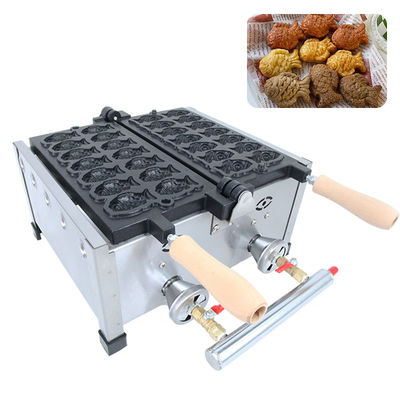 8kg Gas Power Taiyaki Waffle Maker Modle AO-1104R for Bakery and Ice Cream Snacks
