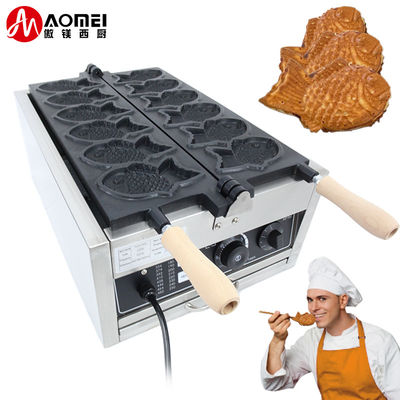 Stainless Steel Fish Waffle Maker with Interchangeable Plates Grilling/Panini Press