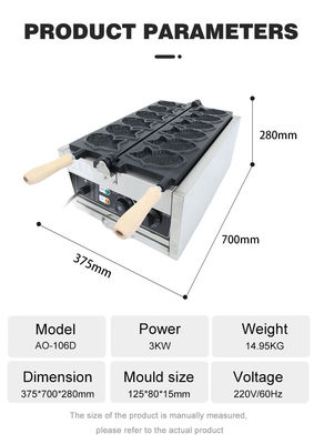 68x40x43.5 cm Bungeoppang Waffle Maker 6 Taiyaki Waffles Paking Size 67*43*33 cm