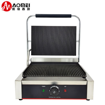 220V Commercial Electric Cast Iron Contact Sandwich Panini Press Maker Grill Griddle Machine
