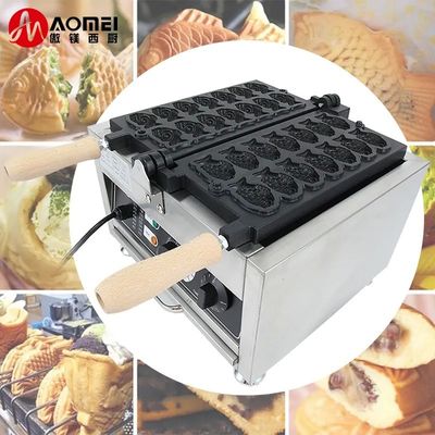 Taiyaki Machine 14pcs/plate Electric LPG Type Fish Waffle Maker for Mini Taiyaki