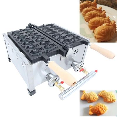 Taiyaki Machine 14pcs/plate Electric LPG Type Fish Waffle Maker for Mini Taiyaki