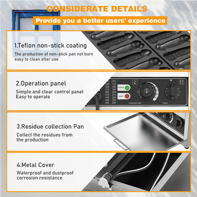 Commercial Non-stick 8 Pcs Electric Penis Waffle Maker with Temperature Range of 50-300C