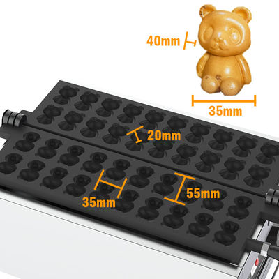 Animal Shaped Snacks Waffle Maker with Non-stick Coated Plate and Adjustable Power 3000W
