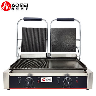 Commercial Electric Cast Iron Contact Sandwich Panini Press Maker Grill Griddle Machine