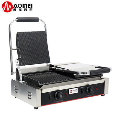 Commercial Electric Cast Iron Contact Sandwich Panini Press Maker Grill Griddle Machine