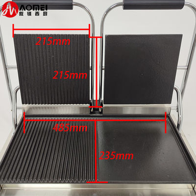 Commercial Electric Cast Iron Contact Sandwich Panini Press Maker Grill Griddle Machine