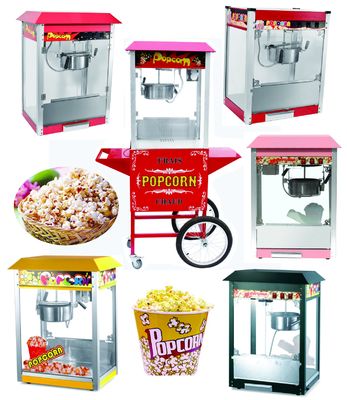 110-240V/50-60HZ Healthy Food Grade SS Material Commercial Popcorn Machine With Cart
