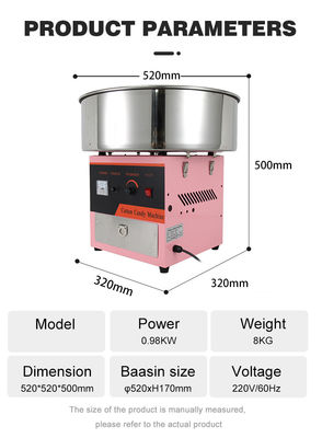 Electric Heating Cotton Candy Machine Stainless Steel Output Product Name for Parties